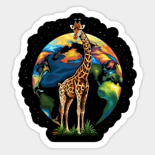 Giraffe Earth Day Sticker